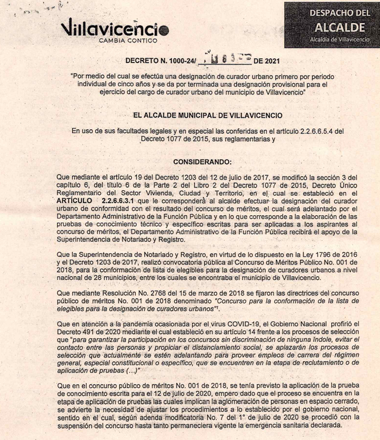 DECRETO DE NOMBRAMIENTO 